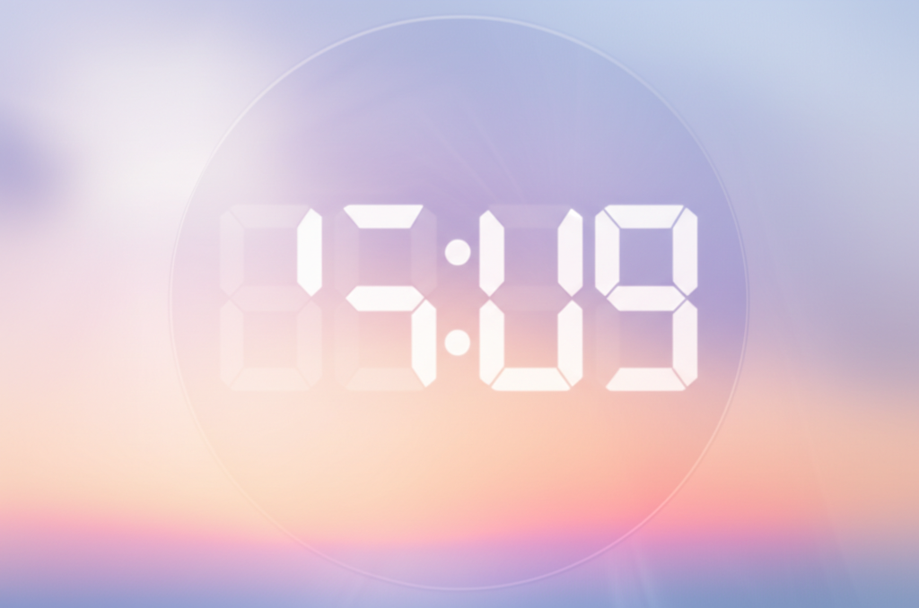 Цифровые часы показывают время, раскрывая 09 09 на часах значение.