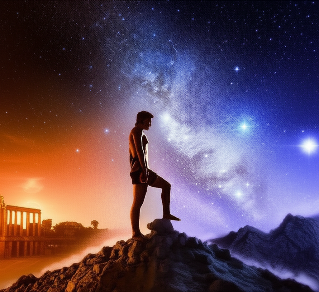 Астрологическая иллюстрация, которая показывает 20 января знак зодиака на границе Козерога и Водолея.