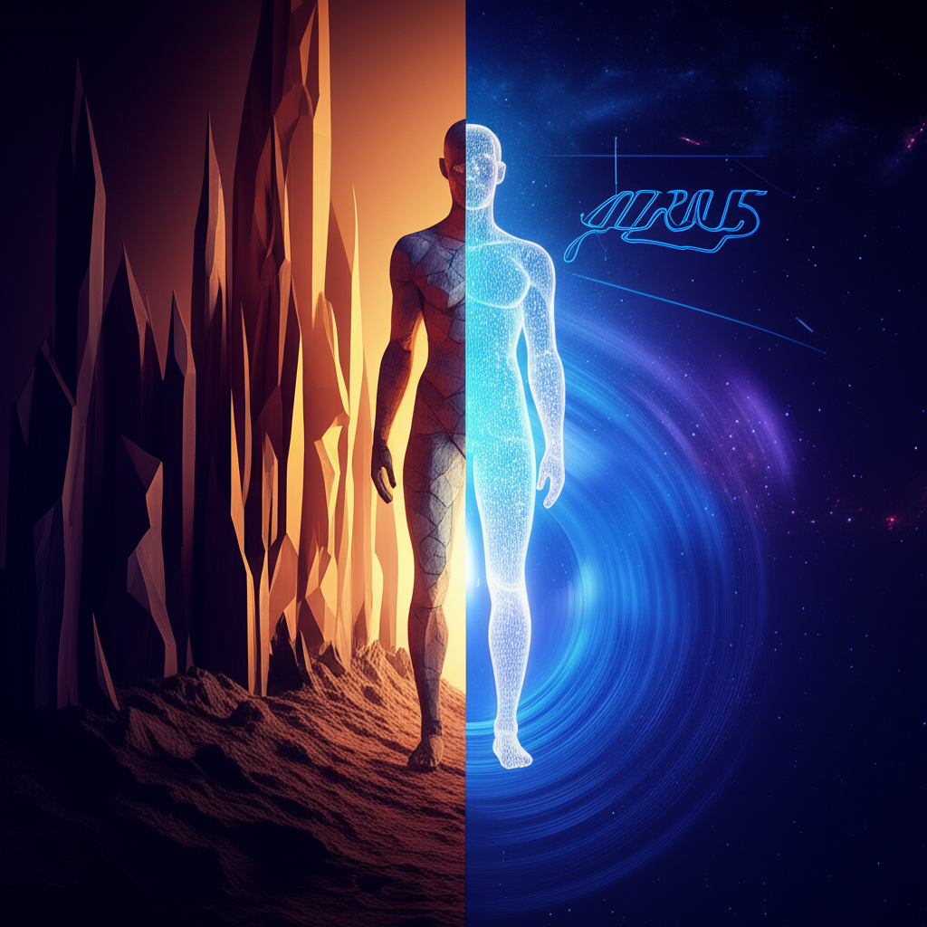 Астрологическая иллюстрация для темы 20 января зз, показывающая слияние знаков Козерога и Водолея.