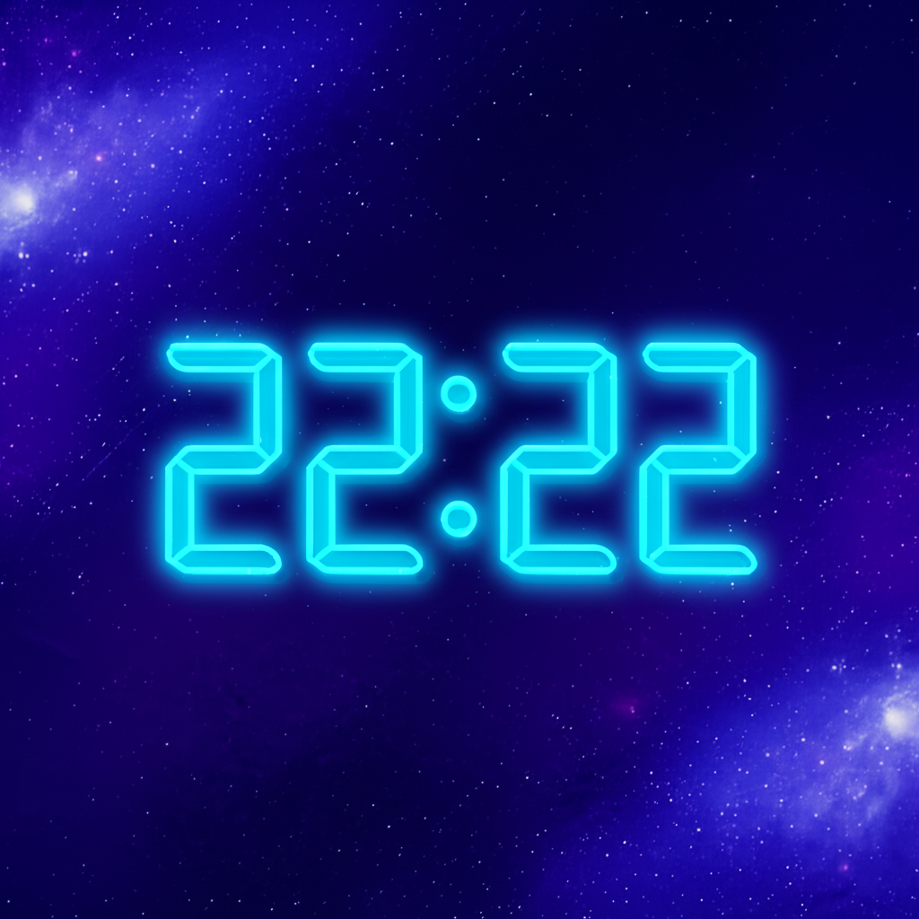 Цифровые часы показывают время, чтобы объяснить, 22 22 на часах к чему это.