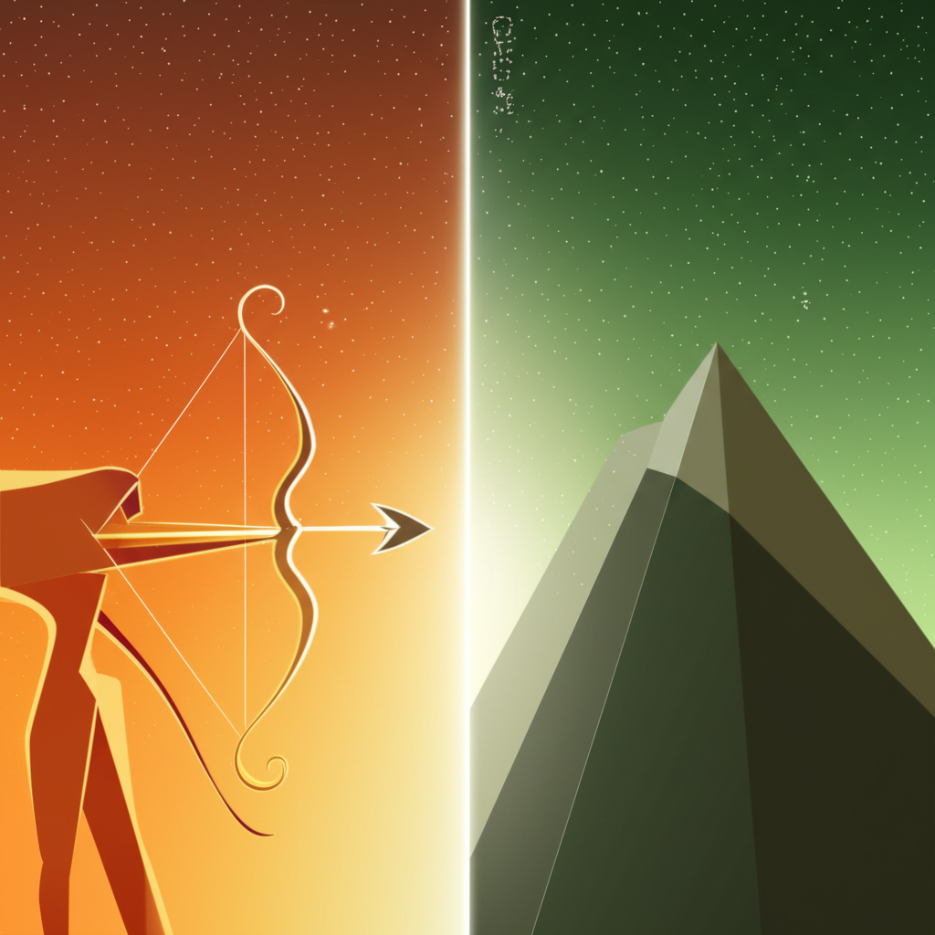 Символическое изображение, отвечающее на вопрос 22 декабря какой знак зодиака — переход от Стрельца к Козерогу.