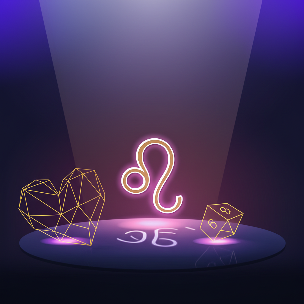 Символическое изображение, иллюстрирующее 5 дом в натальной карте с элементами творчества и любви