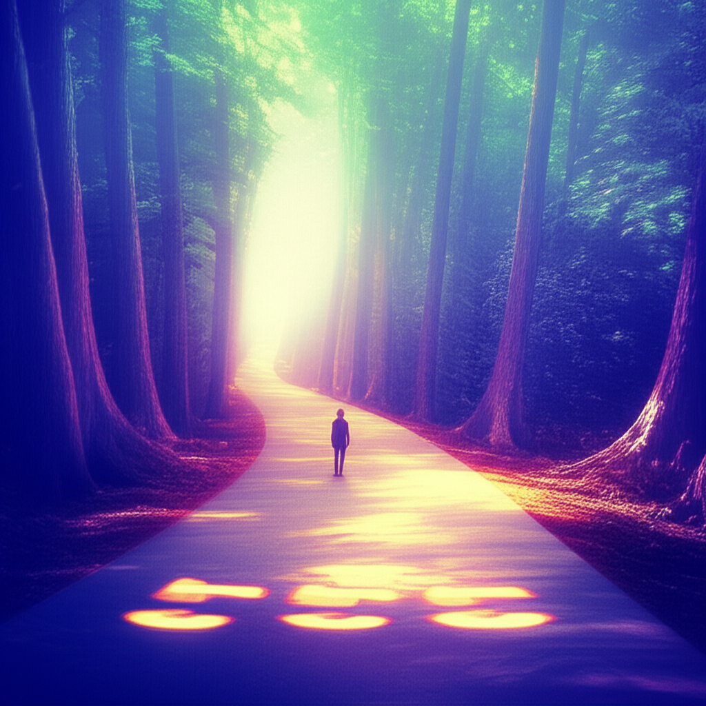 Символическое изображение пути перемен, которое иллюстрирует 555 значение числа