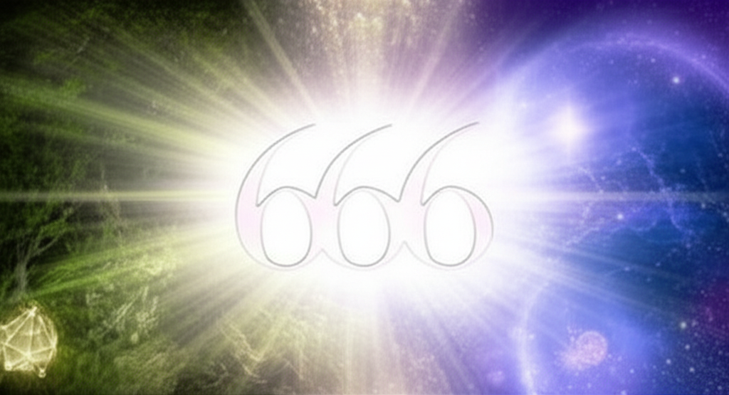Символическое изображение 666 ангельская нумерология, показывающее баланс между духовной и материальной сферами жизни.