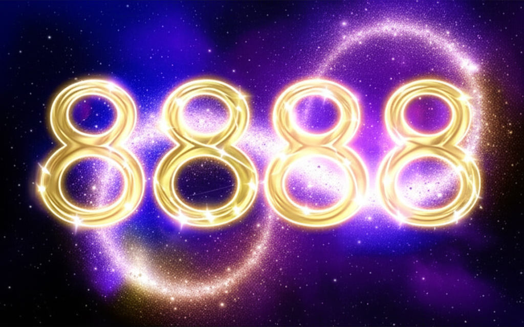 Космический вихрь божественной энергии, где сияет 8888 ангельская нумерология
