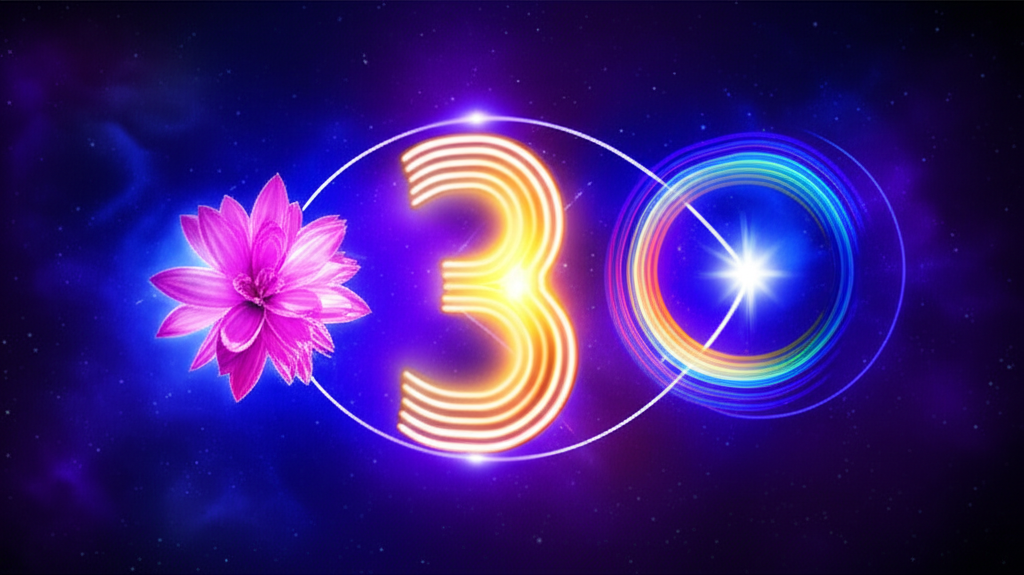 Абстрактное изображение, символизирующее число 3 в нумерологии, с элементами света и творчества.