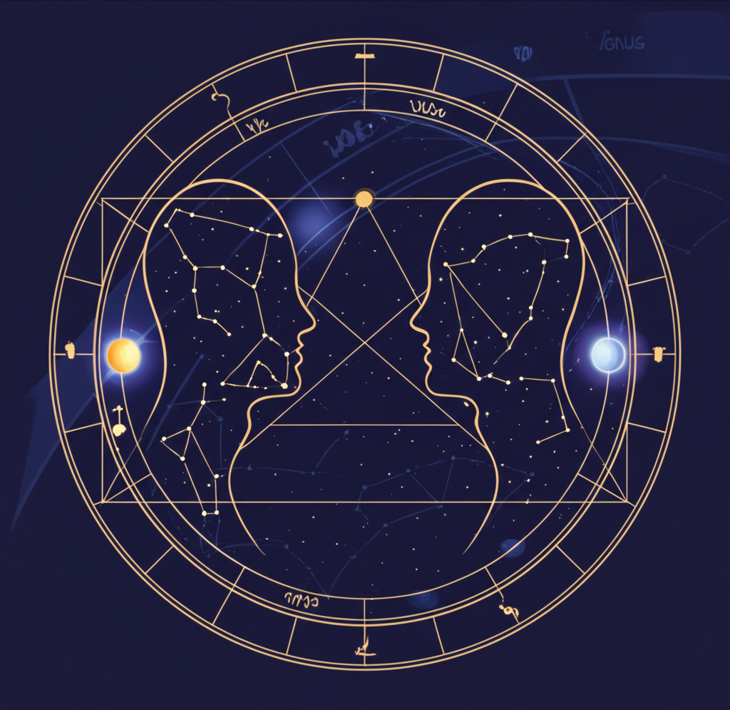 Инфографика, детально объясняющая, что такое астрология любви, с планетами, знаками зодиака и схемами взаимодействия.