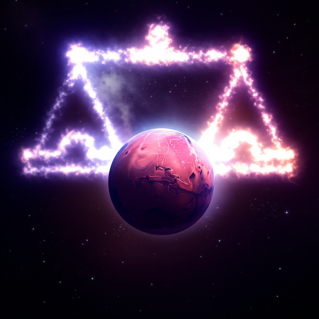 Астрологическая карта, показывающая что такое изгнание планет на примере Марса в Весах.