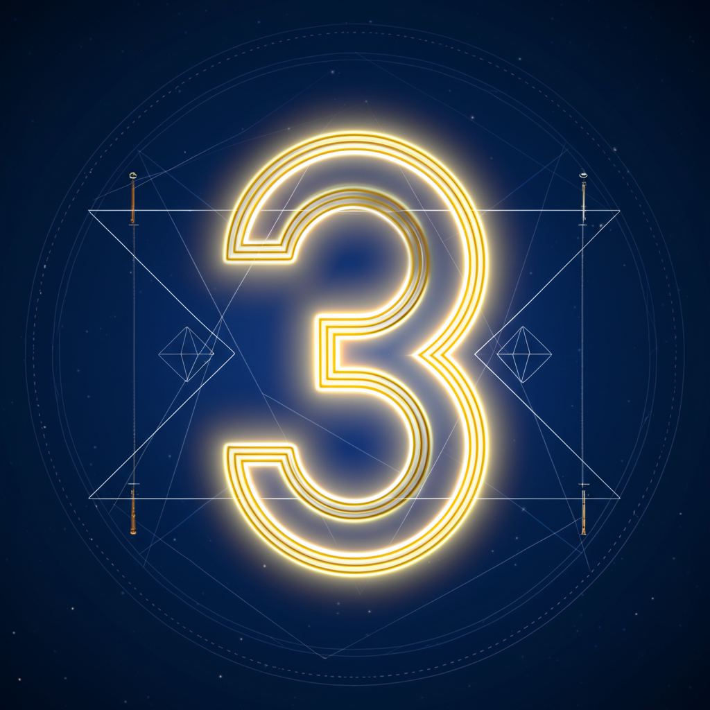Символическое изображение, которое объясняет, что значит цифра 3 в эзотерике и культуре.