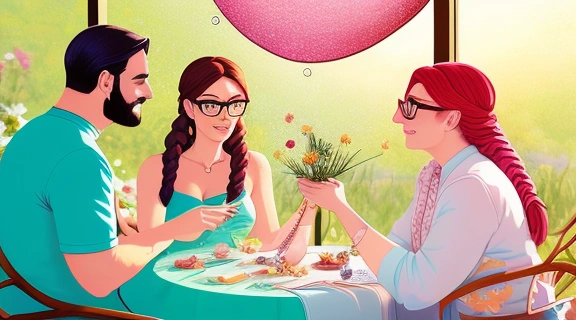 Изображение детей, увлечённо играющих в детские гадания, с ромашкой и бумажной гадалкой