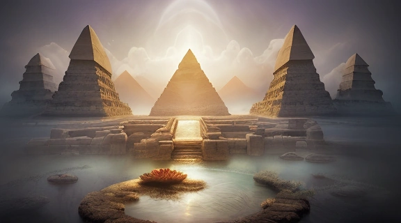 Сюрреалистическое изображение, символизирующее Доказательство реинкарнации и цикличность жизни через перетекающие образы души и исторических эпох.