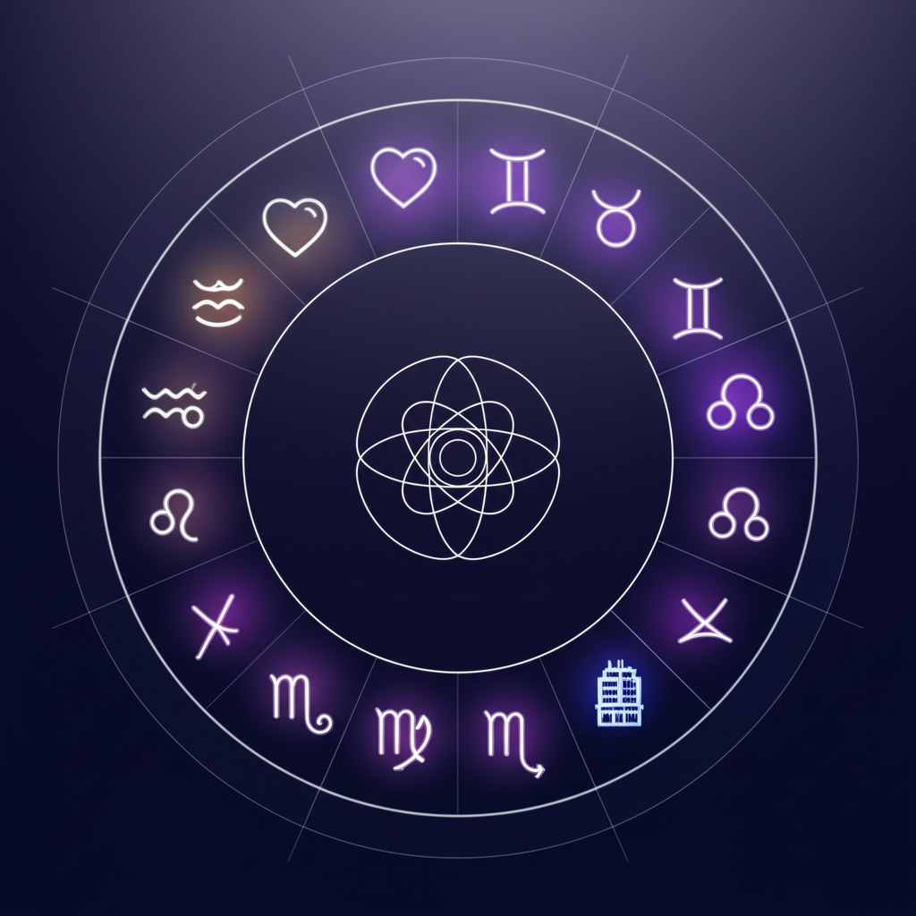 Круговая диаграмма, иллюстрирующая дома в астрологии и их связь со сферами жизни.