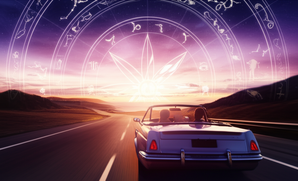 Как влияют на дорожные приключения знаки зодиака: автомобиль на фоне звездного неба.