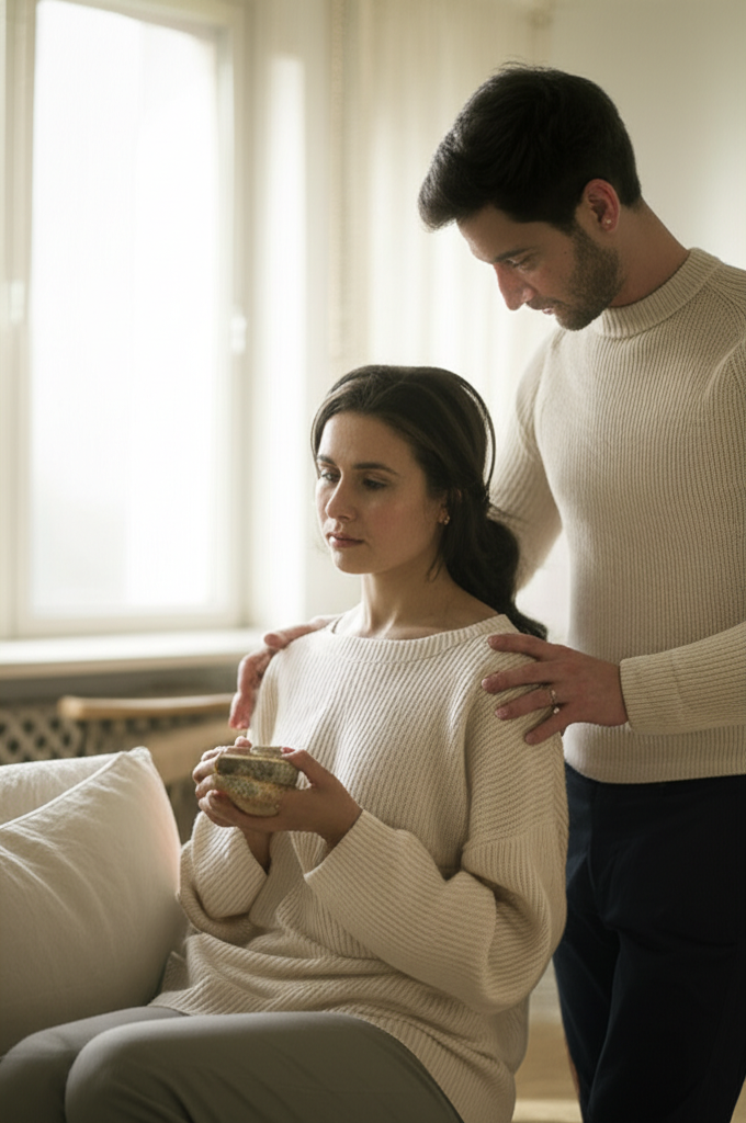 Поддерживающий разговор в уютной комнате, если близкий человек ясновидящий.