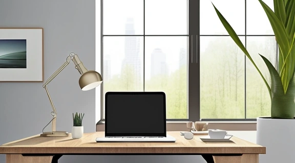 Гармоничное рабочее пространство, организованное по принципам фэн шуй для менеджера, способствующее концентрации и успеху.