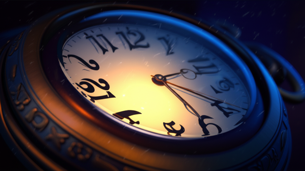 Загадочное гадание на часах, где светящиеся цифры на старинном циферблате показывают время