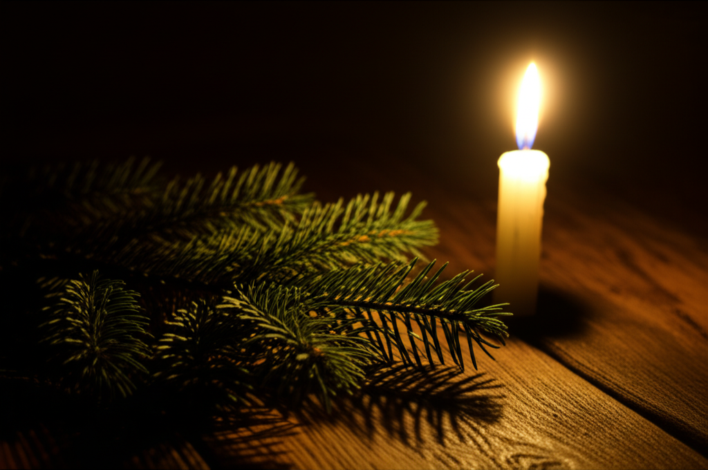 Старинные гадания на еловых ветках при свете пламени свечи