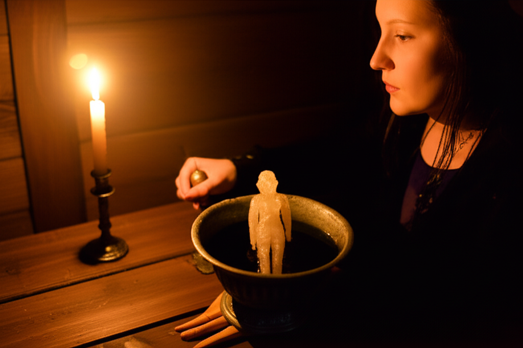 Старинные гадания на суженого с использованием воска и свечей.