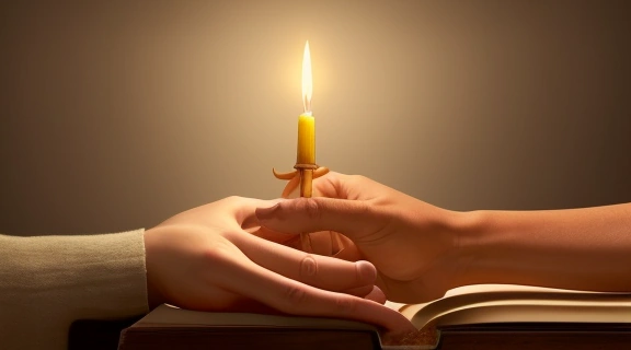 Изображение демонстрирует процесс гадать по руке, крупный план ладони с четкими линиями и рукой, интерпретирующей их.