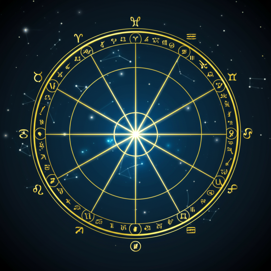 geocult ru натальная карта онлайн расчет: стилизованное изображение зодиакального круга с планетами.