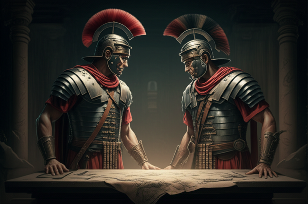 Основные конкуренты Рима на стилизованной карте Средиземноморья