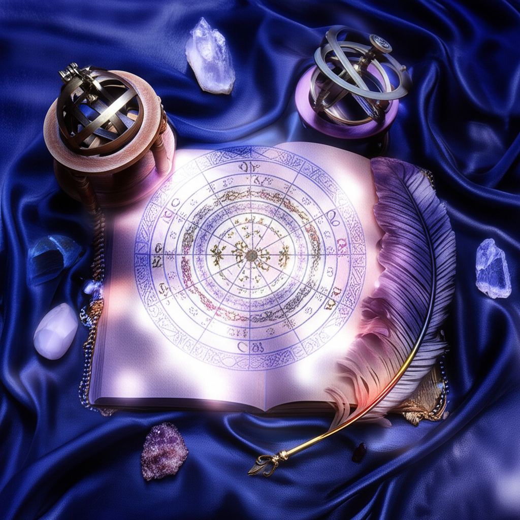 Детальный гороскоп на неделю с изображением зодиакального круга и планет.