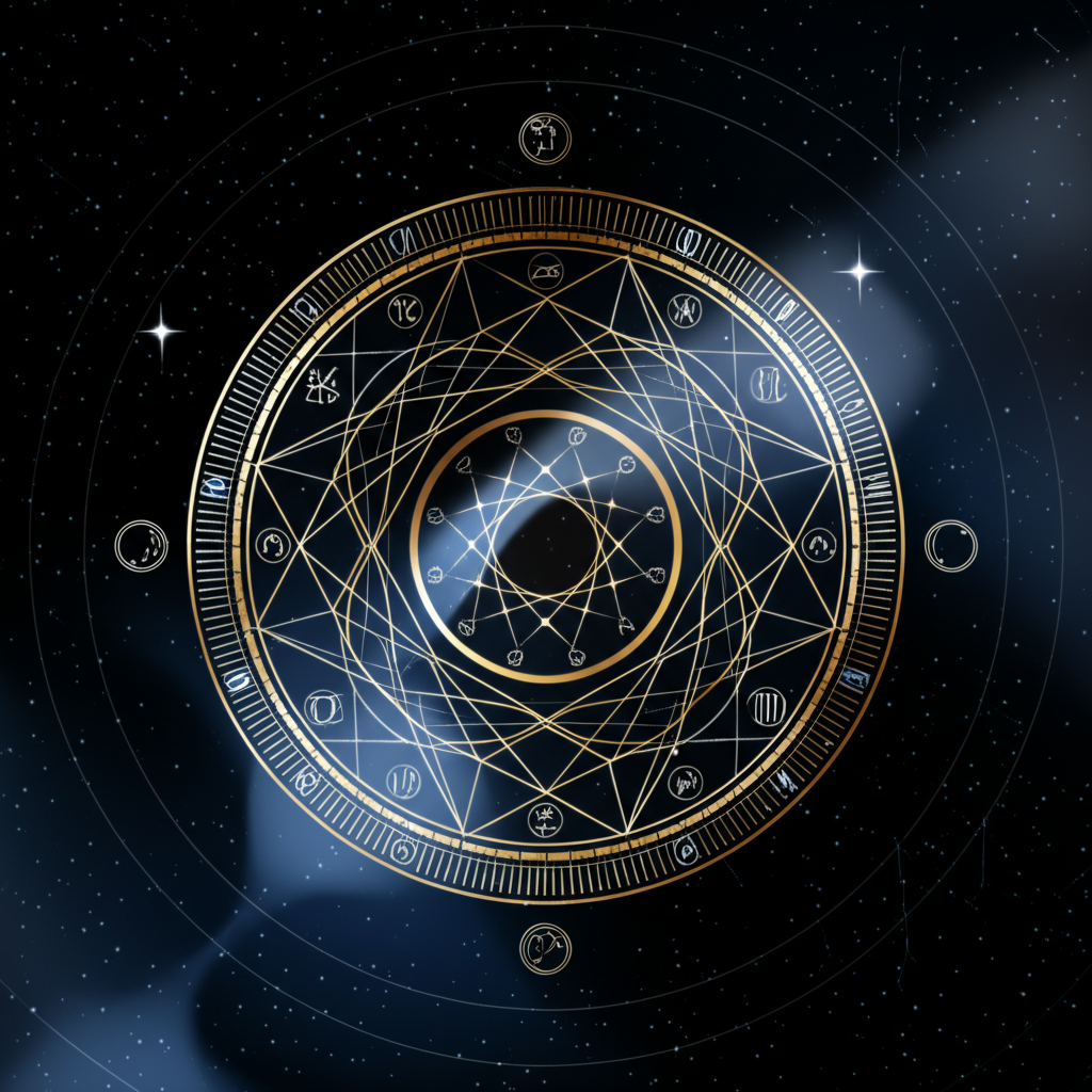 Детальный гороскоп по дате рождения в виде светящейся космической диаграммы
