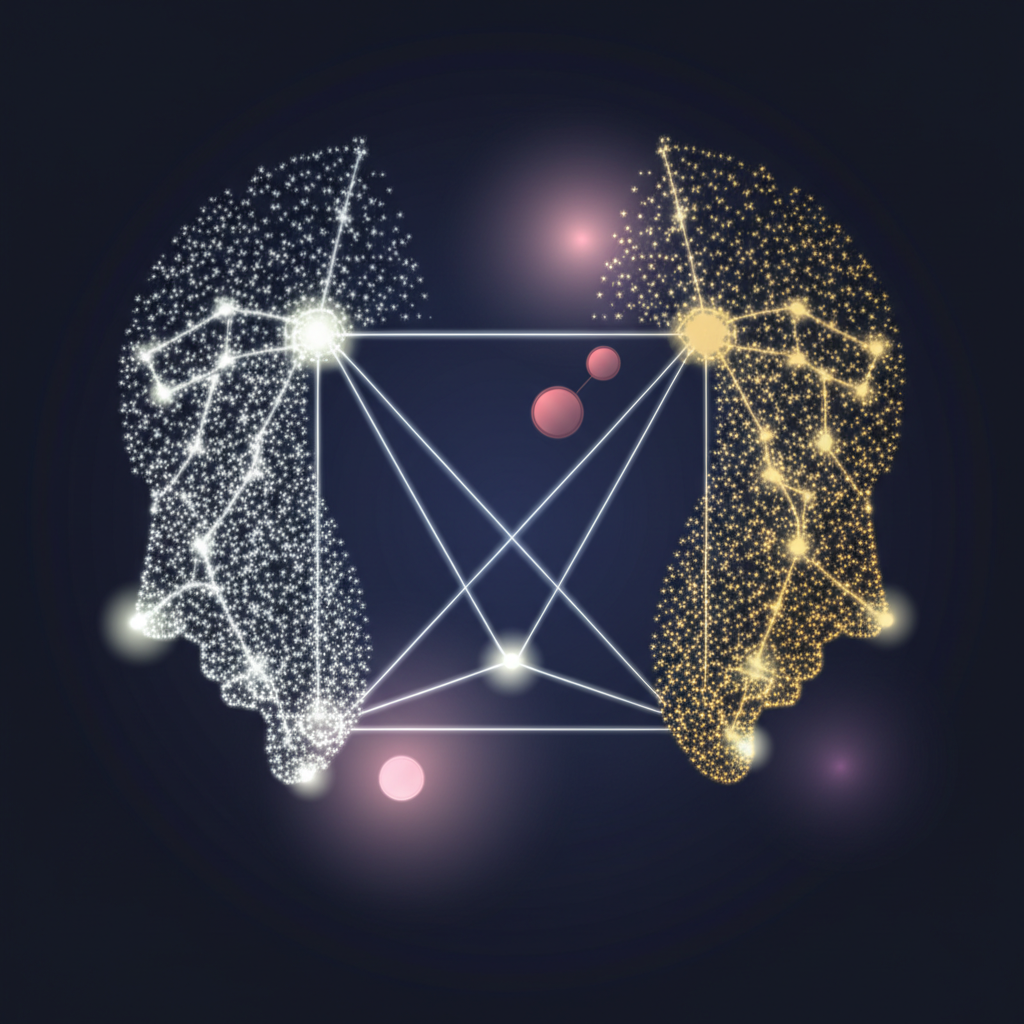 Астрологическая карта и знаки зодиака, иллюстрирующие гороскоп совместимости партнеров.