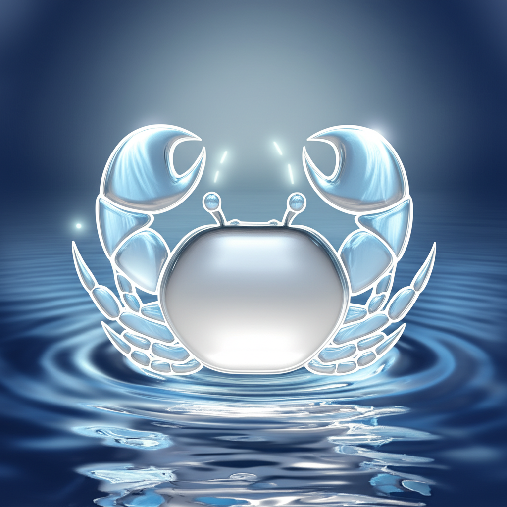 Изображение демонстрирует символическую иллюстрацию, отражающую характеристики знака зодиака рак здоровье слабости, с акцентом на внутренний мир и заботу о себе.