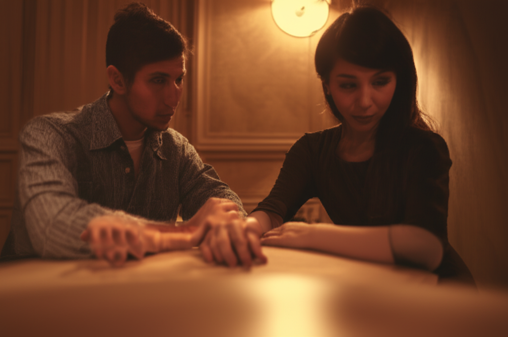 Эмпатичный человек внимательно слушает собеседника в кафе, создавая атмосферу, где можно спросить: Хотите поговорить об этом?