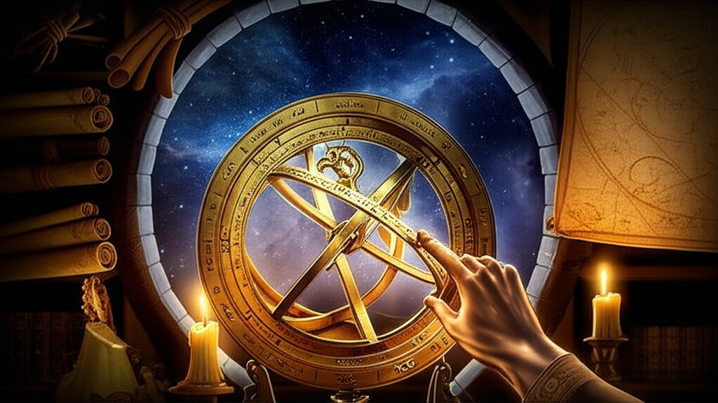 Древняя астрономическая карта, иллюстрирующая тему История астрологии