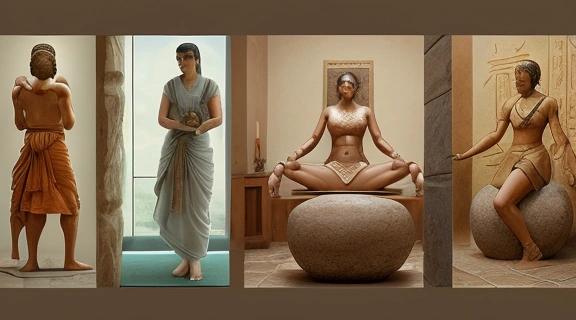 Изображение, демонстрирующее историю массажа от древних цивилизаций до современности