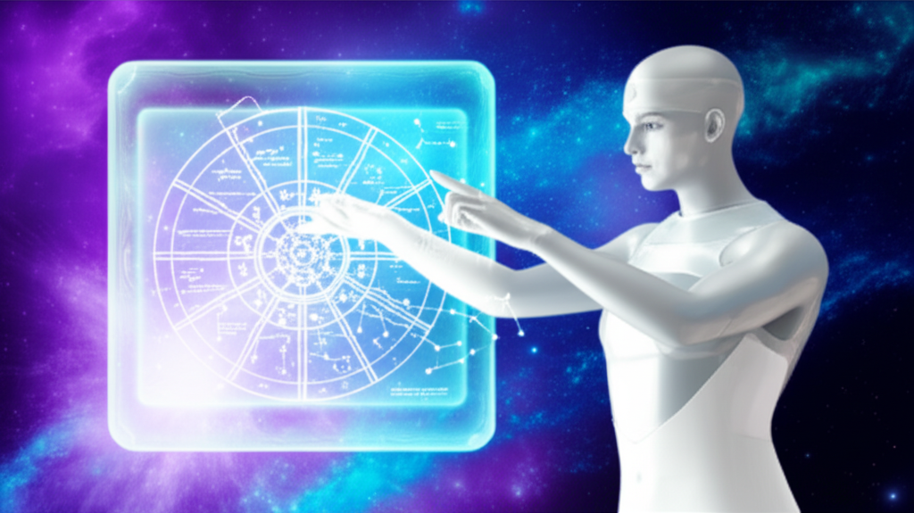 Космическая иллюстрация, символизирующая известные водолеи и их вклад в прогресс человечества.