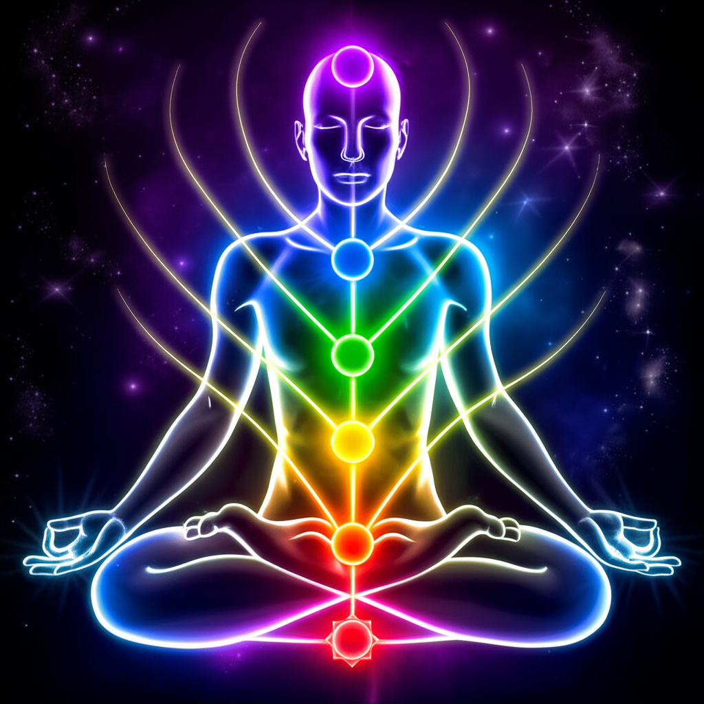 Духовная концепция, где йога и каббала соединяются через энергетические центры человека, изображенные как чакры и сфирот Древа Жизни.