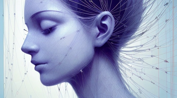 Стилизованное изображение двух голов, символизирующее процесс Как читать мысли на расстоянии через интуицию и эмпатию, а не прямую телепатию.