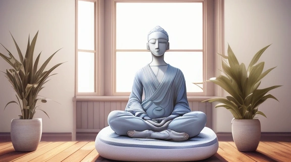 Изображение человека в медитативной позе, демонстрирующего глубокую сосредоточенность, чтобы научиться гипнозу.