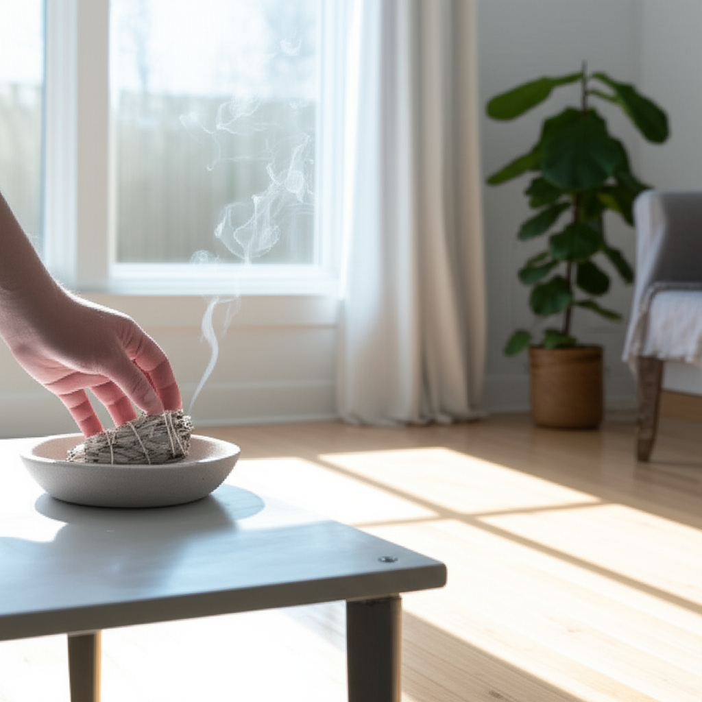 Практическое руководство, как очистить квартиру от негатива с помощью окуривания шалфеем в светлой комнате.