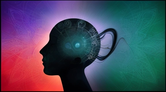 Символическое изображение, помогающее определить беса через призму психологии, духовности и культурных верований, показывающее внутренние конфликты.