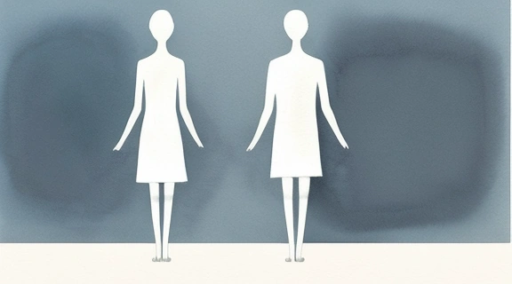 Минималистичное изображение двух отдаляющихся фигур на фоне заката, что символизирует, Как понять конец дружбы и принять расставание.