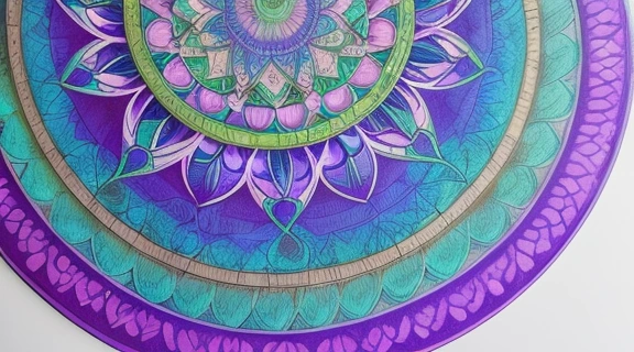 Человек тщательно создает красивую мандалу, демонстрируя, как построить мандалу шаг за шагом с помощью карандашей и циркуля.