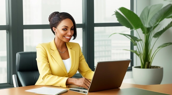 Молодая женщина анализирует финансовые данные за столом, демонстрируя, как привлечь к себе деньги через разумные инвестиции и труд.