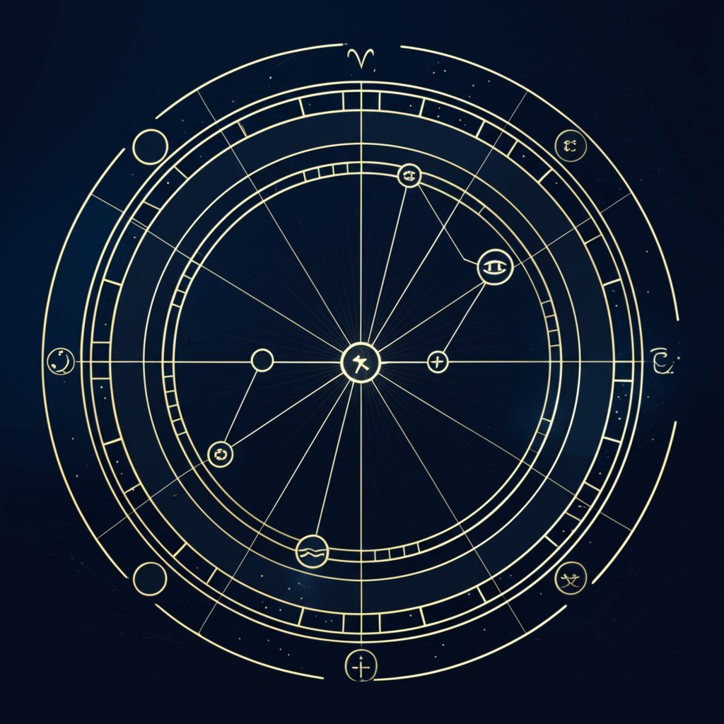 Схематичное изображение, которое поможет составить натальную карту онлайн с расшифровкой бесплатно