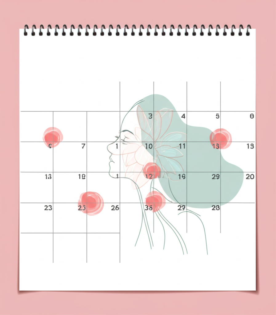 Стилизованный календарь, помогающий определить опасные дни для планирования