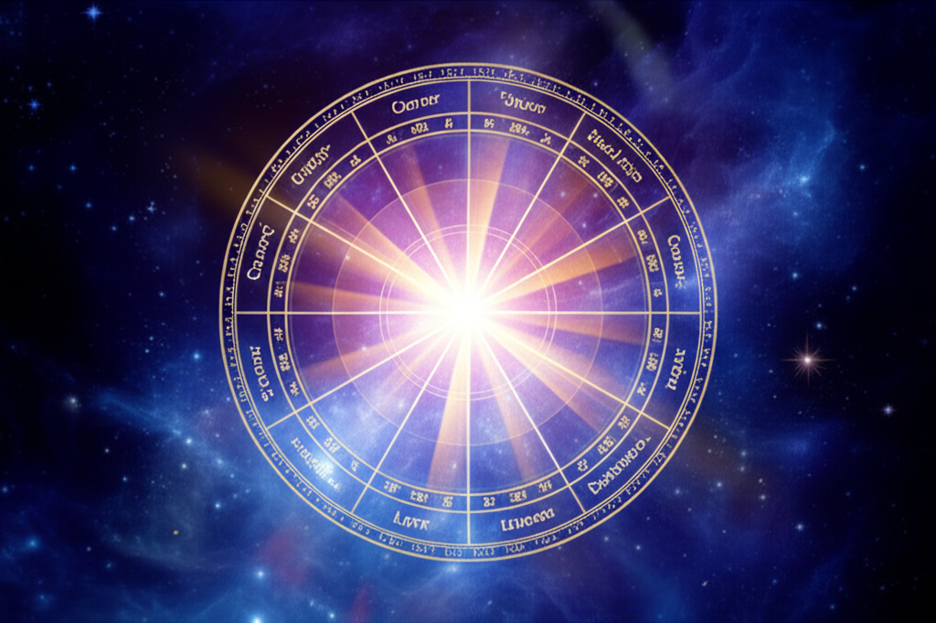 Схематичное изображение натальной карты, иллюстрирующее, как влияет управитель на судьбу.