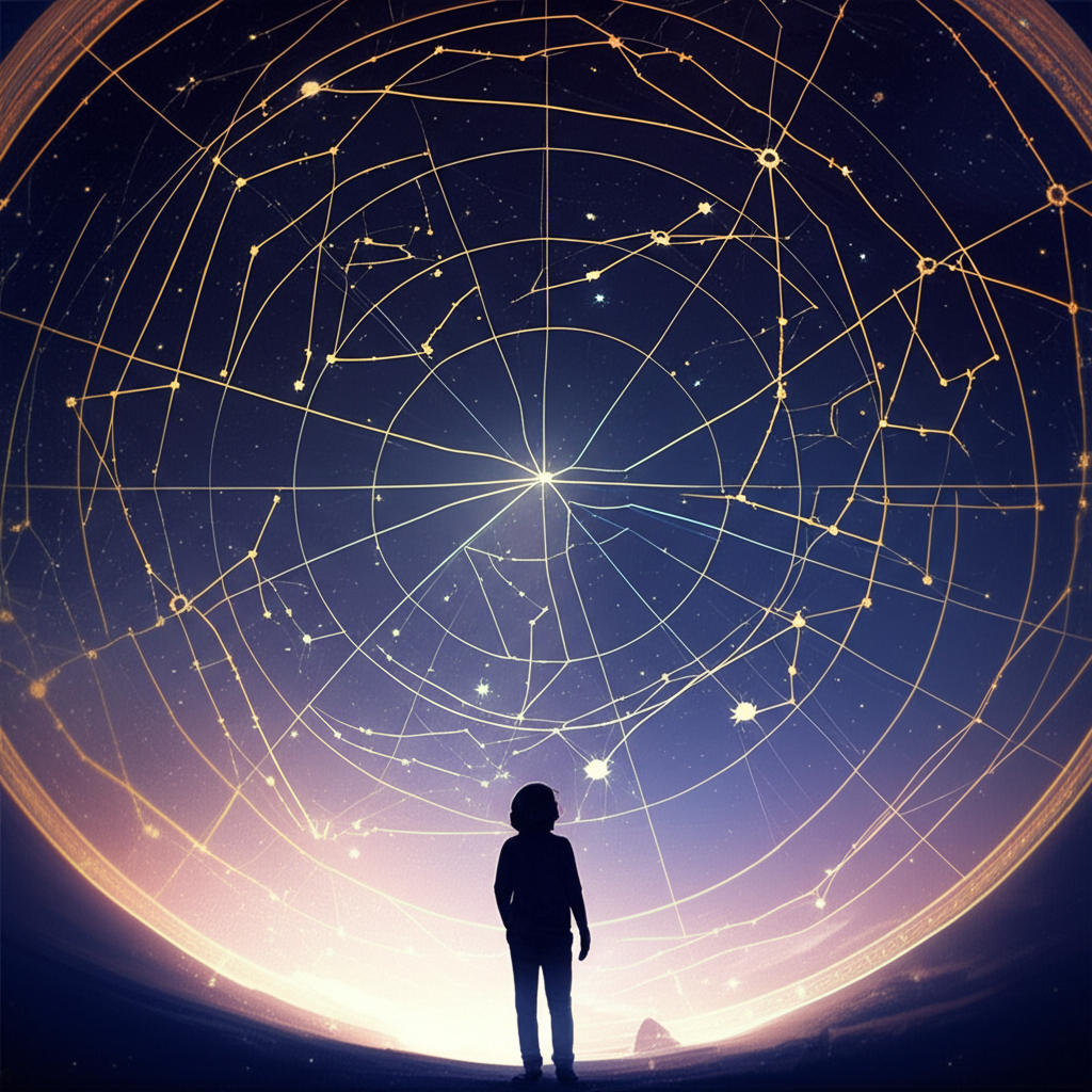 Визуальное руководство, показывающее, как узнать свой асцендент с помощью астрологической карты.