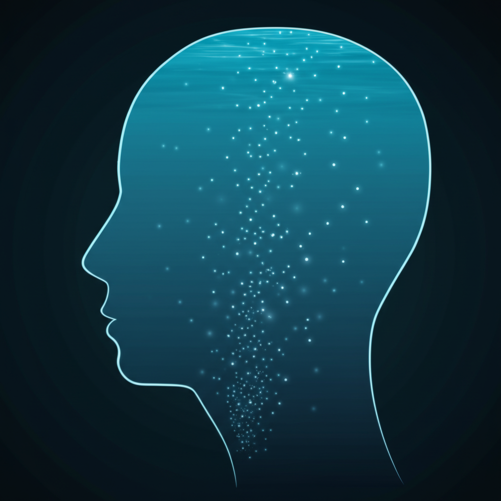 Схематическое изображение того, как войти в подсознание через глубины человеческого разума.