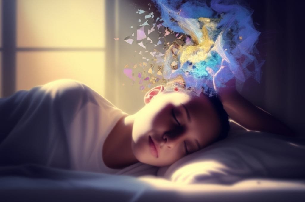 Человек просыпается и пытается понять, как вспомнить свой сон, в то время как образы сновидения тают в утреннем свете.