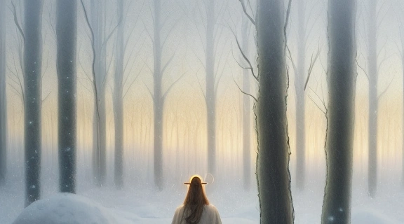 Древние Кельтские праздники Имболк: женщина зажигает свечу, символизируя возрождение и надежду