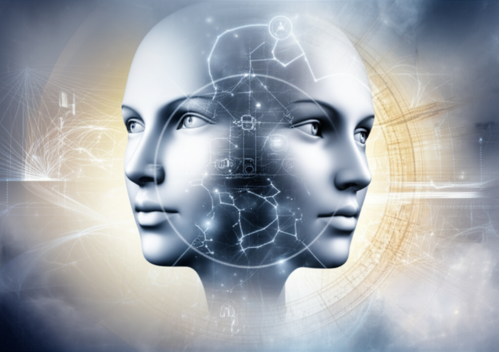 Стилизованная иллюстрация, которая показывает, когда влюбляются Близнецы, и их двойственную натуру.