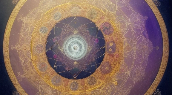 Символическое изображение Колесо кармы, демонстрирующее циклы действий и последствий